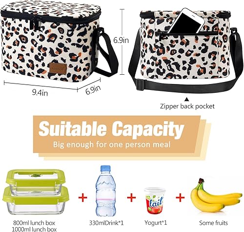 Miniatura 9 de Aosbos Lonchera aislada para mujeres y hombres, a prueba de fugas, reutilizable, bolsa de almuerzo suave, lonchera térmica para adultos, cajas de