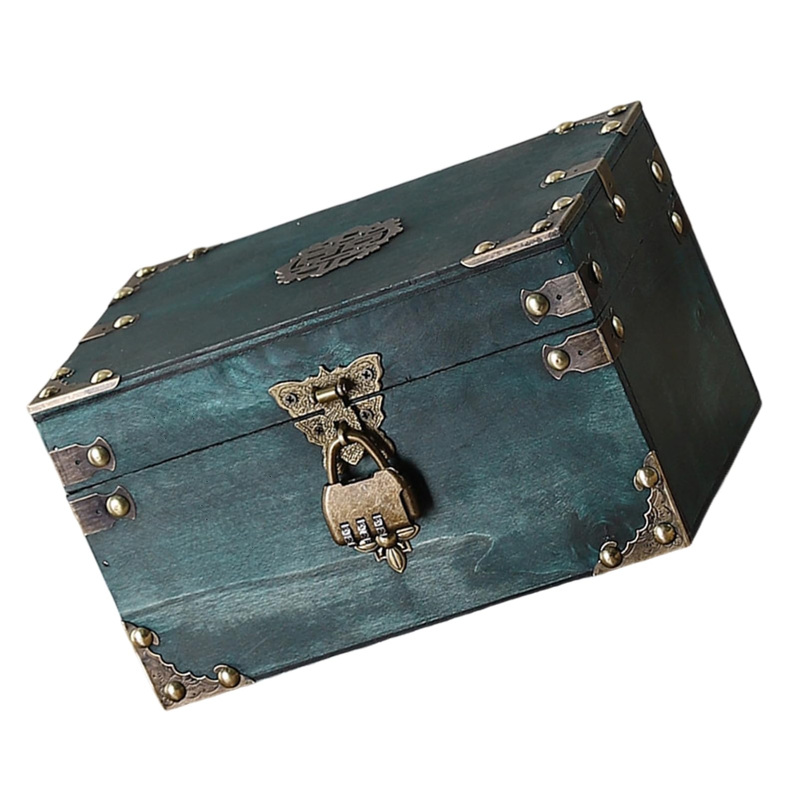 Tsophreniq European Styles Storage Box Sturdy Wood Travel Case with Ample Space for Personalize Items Organization Travel Suitcases