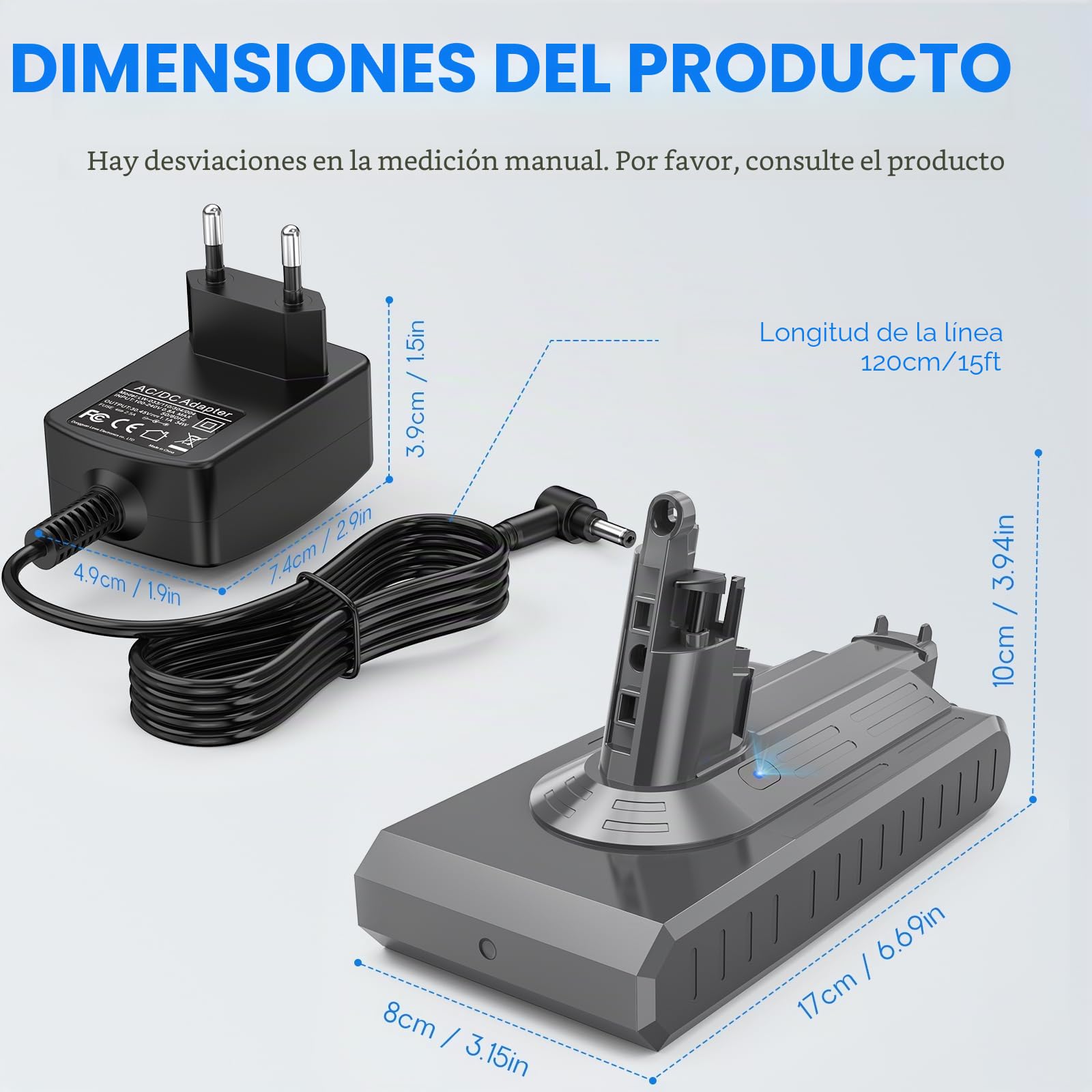 ASUNCELL Batería de repuesto para Dyson SV14 Absolute Complete Fluffy, 3900 mAh, con cargador, cepillo y tornillos, 25,2 V, batería de repuesto para aspiradora Dyson SV14 Absolute Complete Fluffy