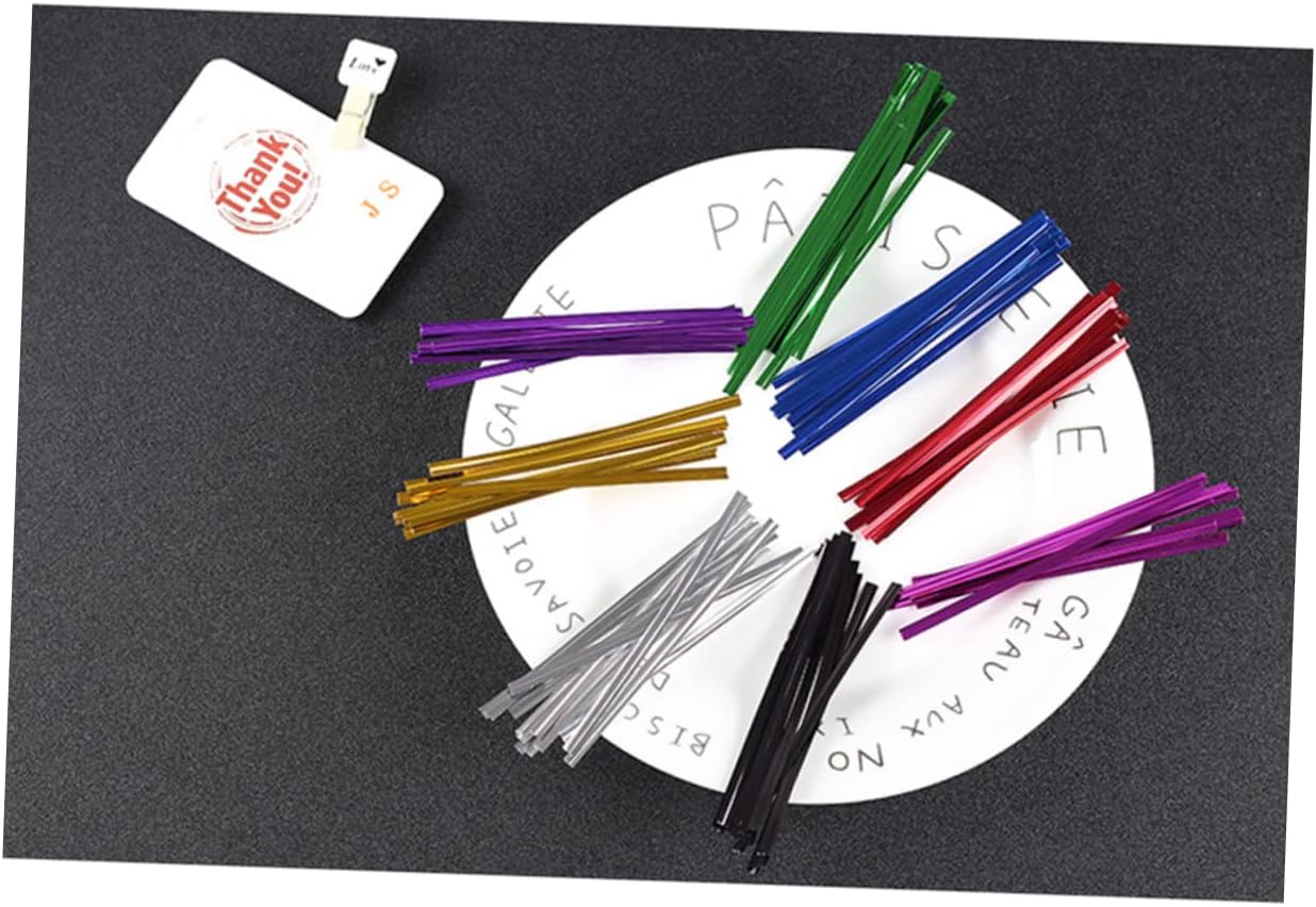 1000 Pcs High Transparency OPP Bags for Baking Candies Flat Non-Self-Sealing Packaging Binding Wires for Party Favors and Treats Random Color image 5