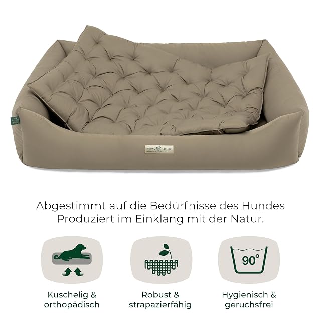 Foto 2 de 8 de HOUND & NATURE Cama ortopédica para perros Zermatt, talla XXL para perros muy grandes con borde alto, sofá…