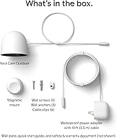 Vista 12 de Google Nest Cam Outdoor (cableada, 2.ª generación) - Cámara de seguridad con video 2K y Géminis, visión nocturna, audio bidireccional - Funciona