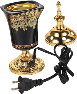 Electric Arabic Ceramic Incense Burner Plug-in with US Plug Compact Retro Censer for Home Office Yoga and Meditation Decor Delicate Craft Ornament
