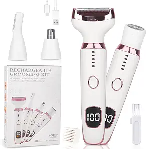 Electric Razor for Women and Men with LED Display, 4-in-1 Wet/Dry Waterproof Lady Electric Shaver