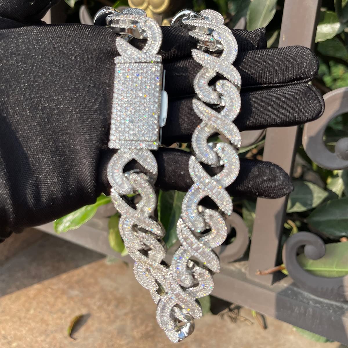 アクセサリー 20mm Studded Cuban Link Choker 20mm Prong Cuban Link Chain choker,iced cuban chain, bling