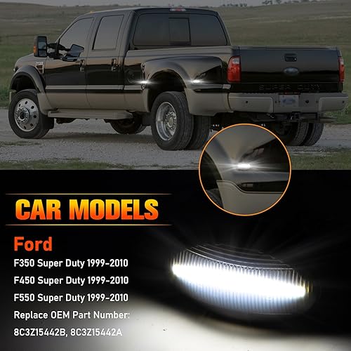 Miniatura 2 de POPMOTORZ Juego de luces LED para guardabarros laterales y cama trasera compatible con Ford F350 F450 F550 Super Duty 1999-2010, lámparas LED