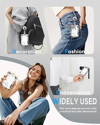 Miniatura 2 de Soporte retráctil para insignia con clip de carrete de mosquetón y llavero, múltiples opciones de patrón, lindo y moderno (murciélago de gato negro)