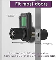 Vista 5 de Double Sided Keyless Door Knob Lock with Fingerprint and Keypad, Smart Doorknob with Dual Cylinders for Exterior or Interior Door(Double Sided