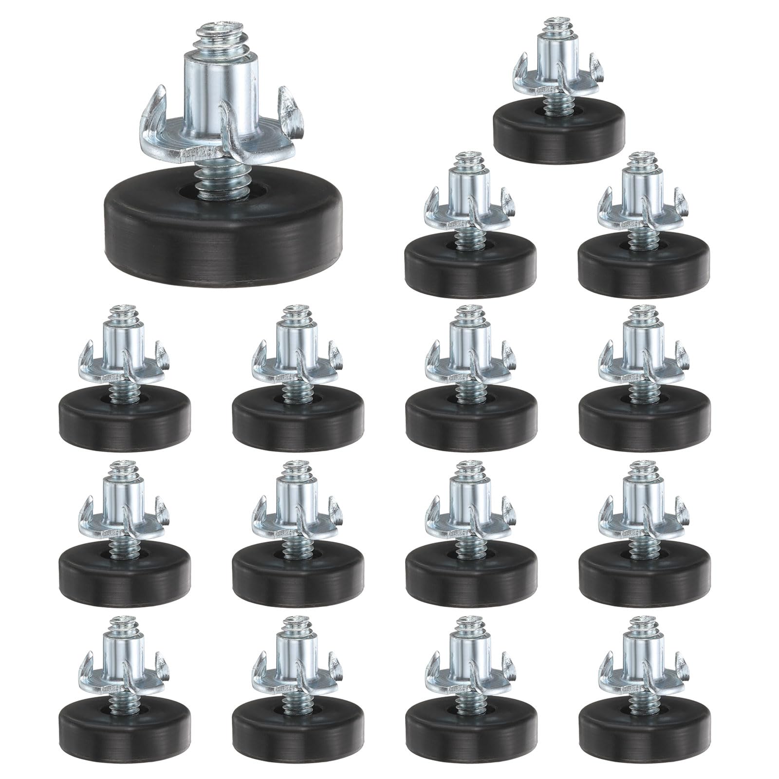 Pieds de meubles réglables filetés 6,35 mm lot de 16 avec écrous