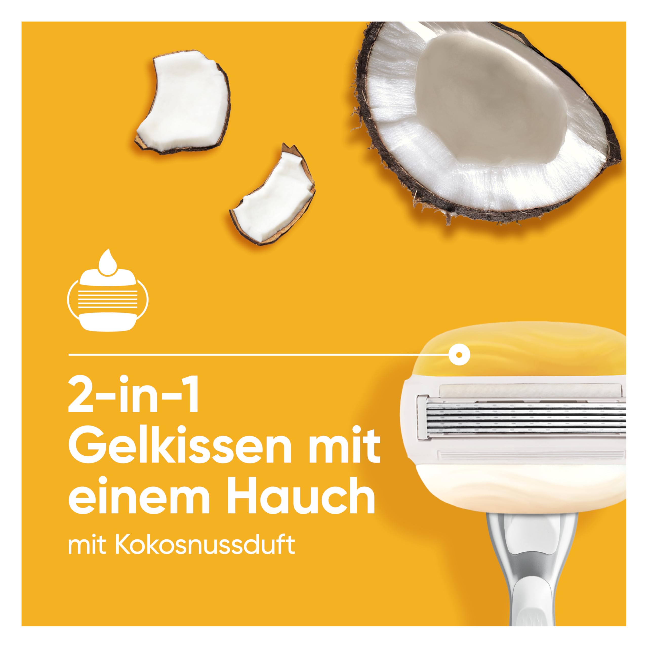 Gillette Venus Pro Comfortglide Kokosduft Rasierklingen Damen, 10 Original Ersatzklingen für Rasierer, Nassrasierer mit Olay Feuchtigkeitscreme für Damenrasierer