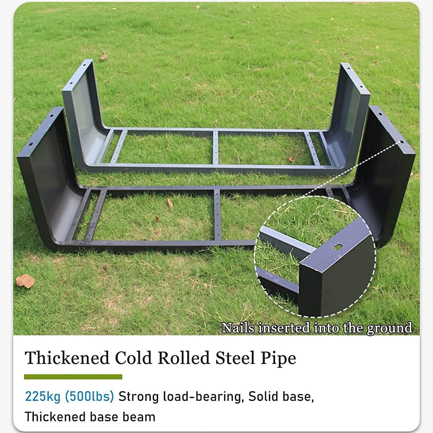 Banco de jardín resistente a la intemperie para 2 personas, 660 libras, construcción de metal, color amarillo, perfecto para patios, patios y par (120 cm)