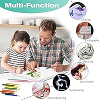 Vista 6 de Mesa de luz A4 para pintura de diamantes, caja de luz recargable para trazar con clip superior, almohadilla de luz con 6 niveles de brillo atenuable