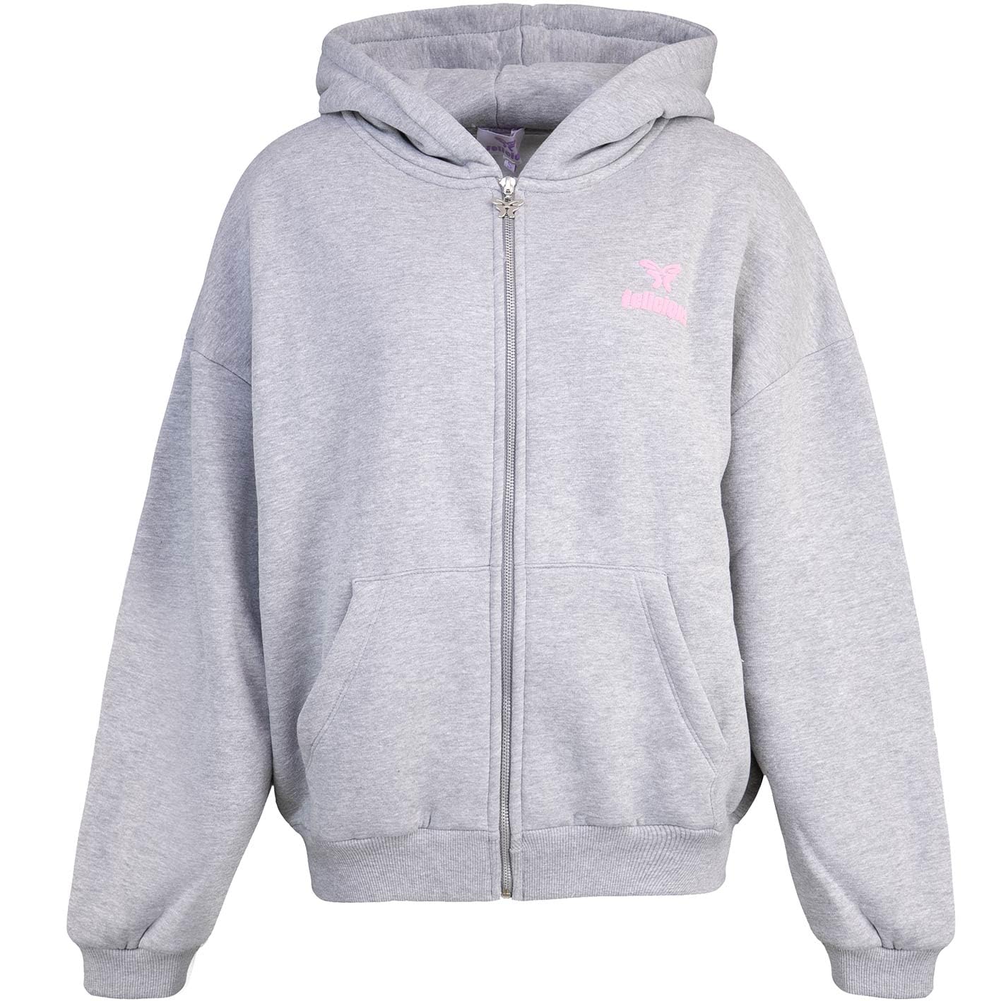 Felicious Basic Chest Logo Oversize Women Damen Zip Hoody Sweatjacke