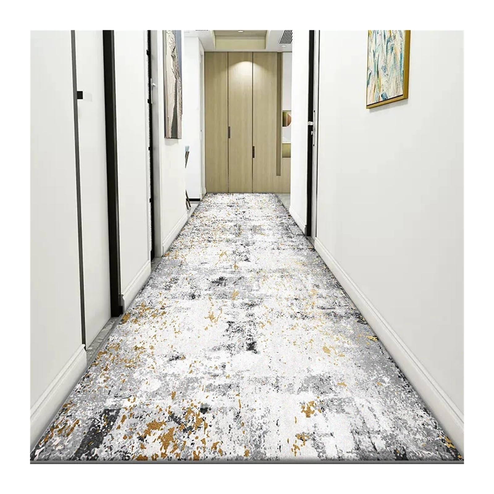 Alfombras de corredor abstractas para decorar pasillos largos y entradas de habitaciones