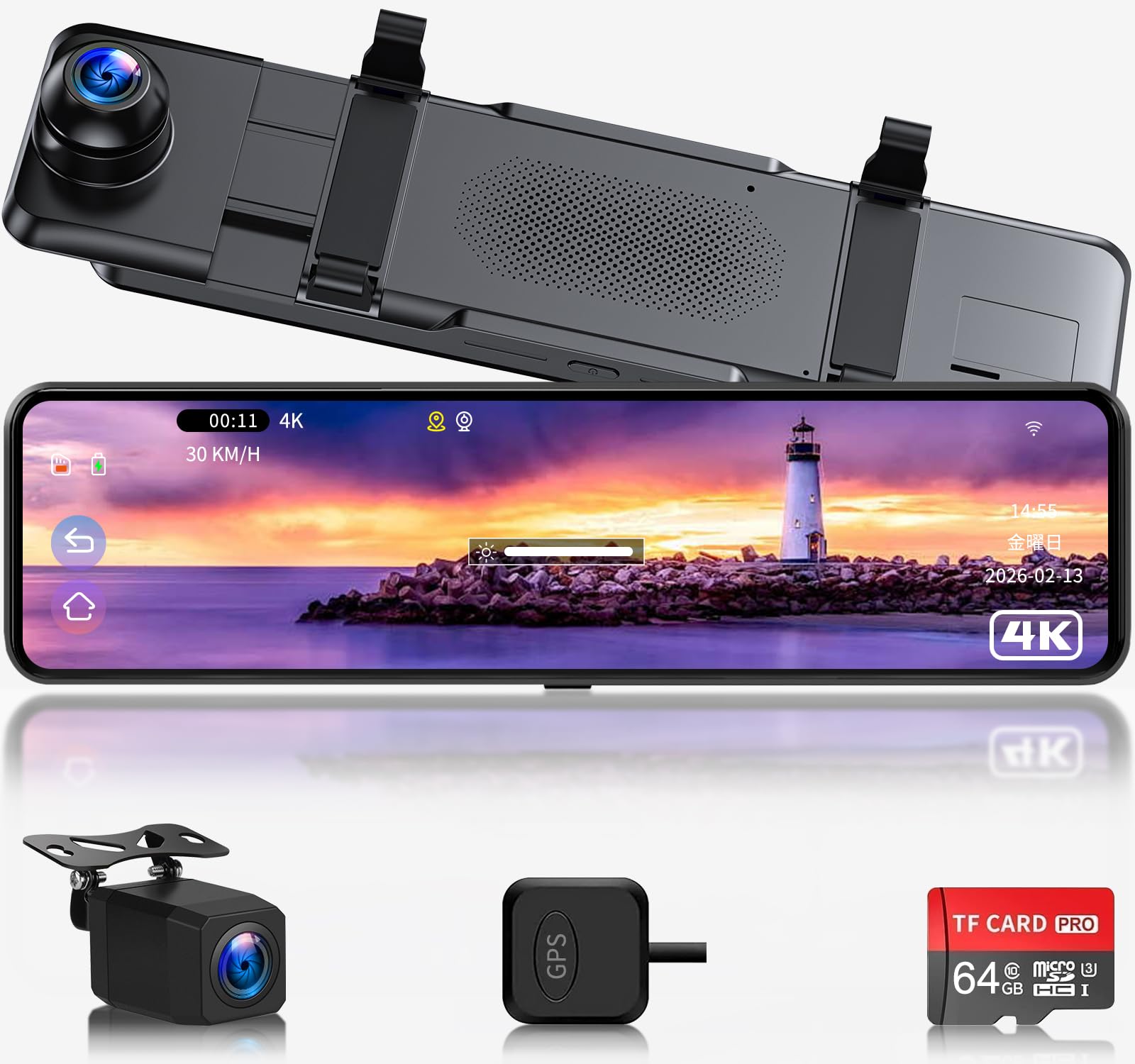 SALE【新品・未開封】ミラー型ドライブレコーダー 前後カメラ 4K 11インチ Amazon.co.jp: Changer V69 Pro ドライブレコーダー ミラー型 4K 11