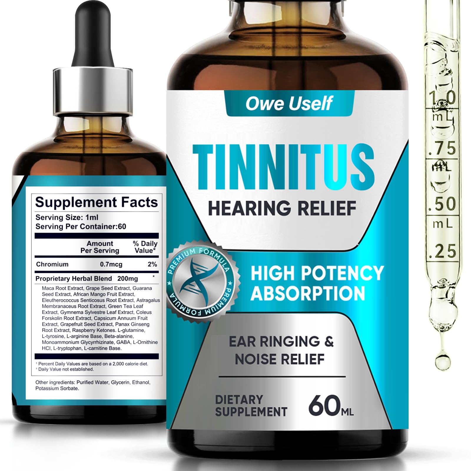 Tinnitus Relief for Ringing Ears Fast-Acting Tinnitus Relief Drops - Natural Ear Care Solution to Reduce Ringing Buzzing