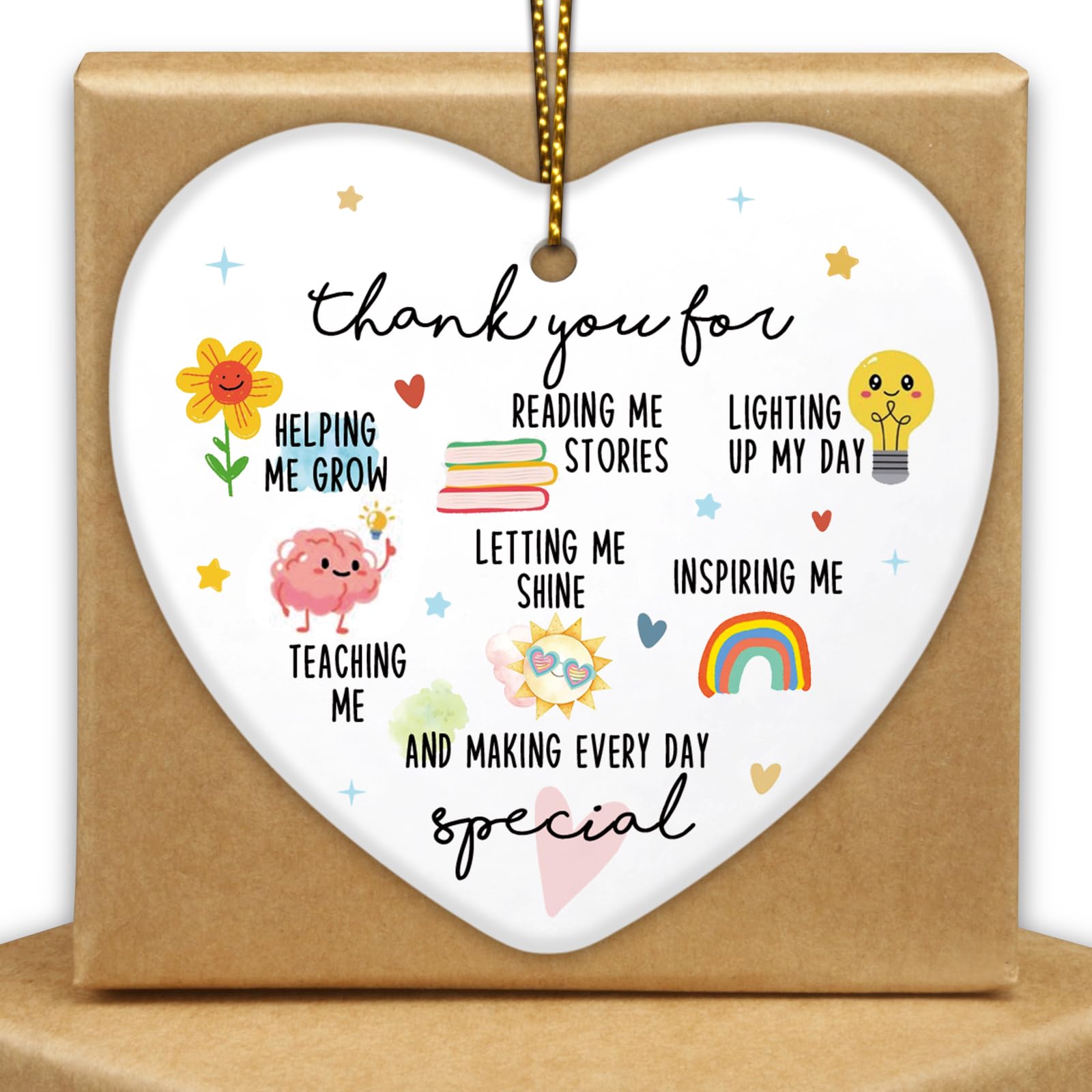 Cadeaux pour enseignants Thank You for Helping Me Grow en céramique