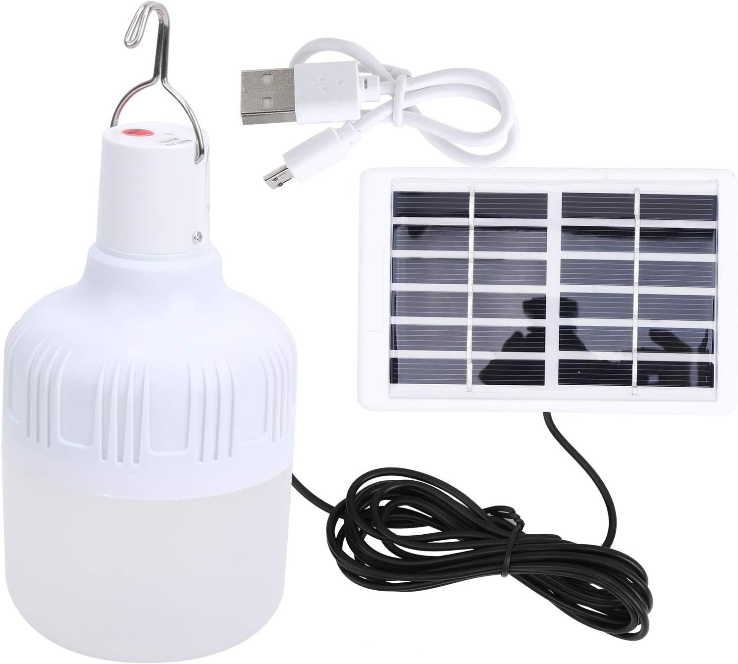 Alomejor Solar Light, Energy-Saving Bright Portable LED Lamp Water-Resistant for Campers Hikers Gardeners Emergency Outdoor Use