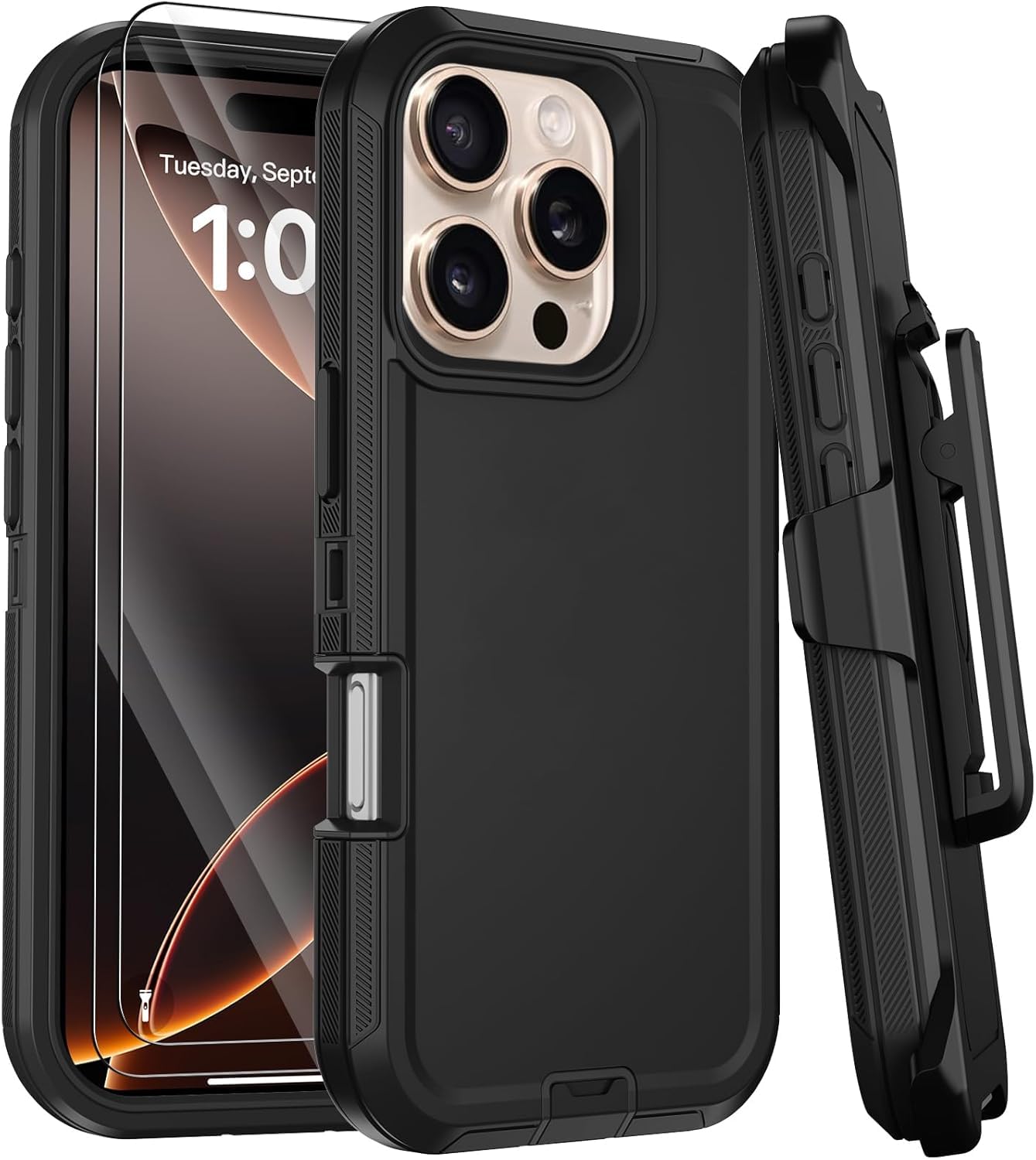 Coque de protection iPhone 16 E robuste rigide noire - 5