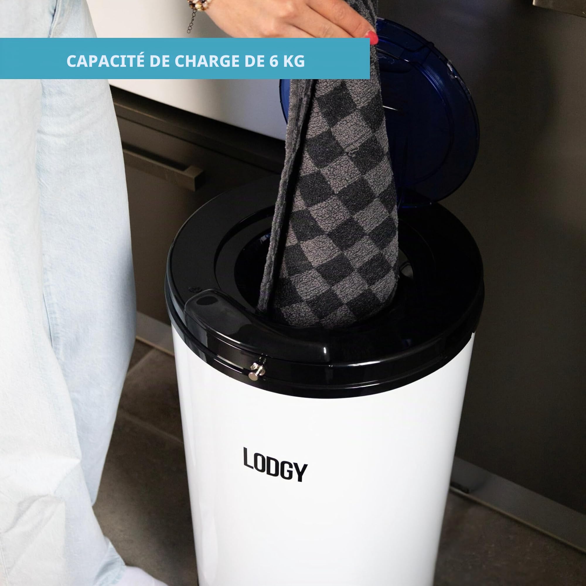 Lodgy - Centrifugeuse - Essoreuse sèche - Centrifugeuse pour Linge - Mini Sèche-linge - AAA+ (Blanc)