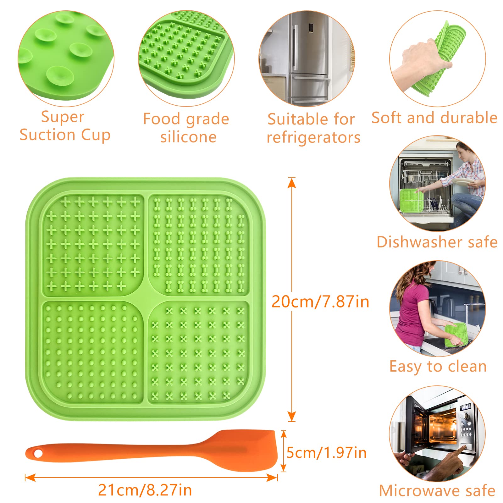 Tappetino Da Leccare In Silicone Per Cani 2 Pezzi - Con Ventose, Antiansia, Lavabile, Include Spazzola - Foto 4