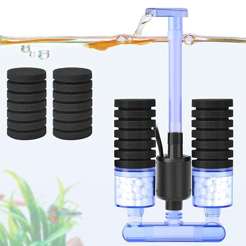 FEDOUR Filtro de Esponja para Acuario con Bomba de Agua, Filtro Acuario Eléctrico Silencioso