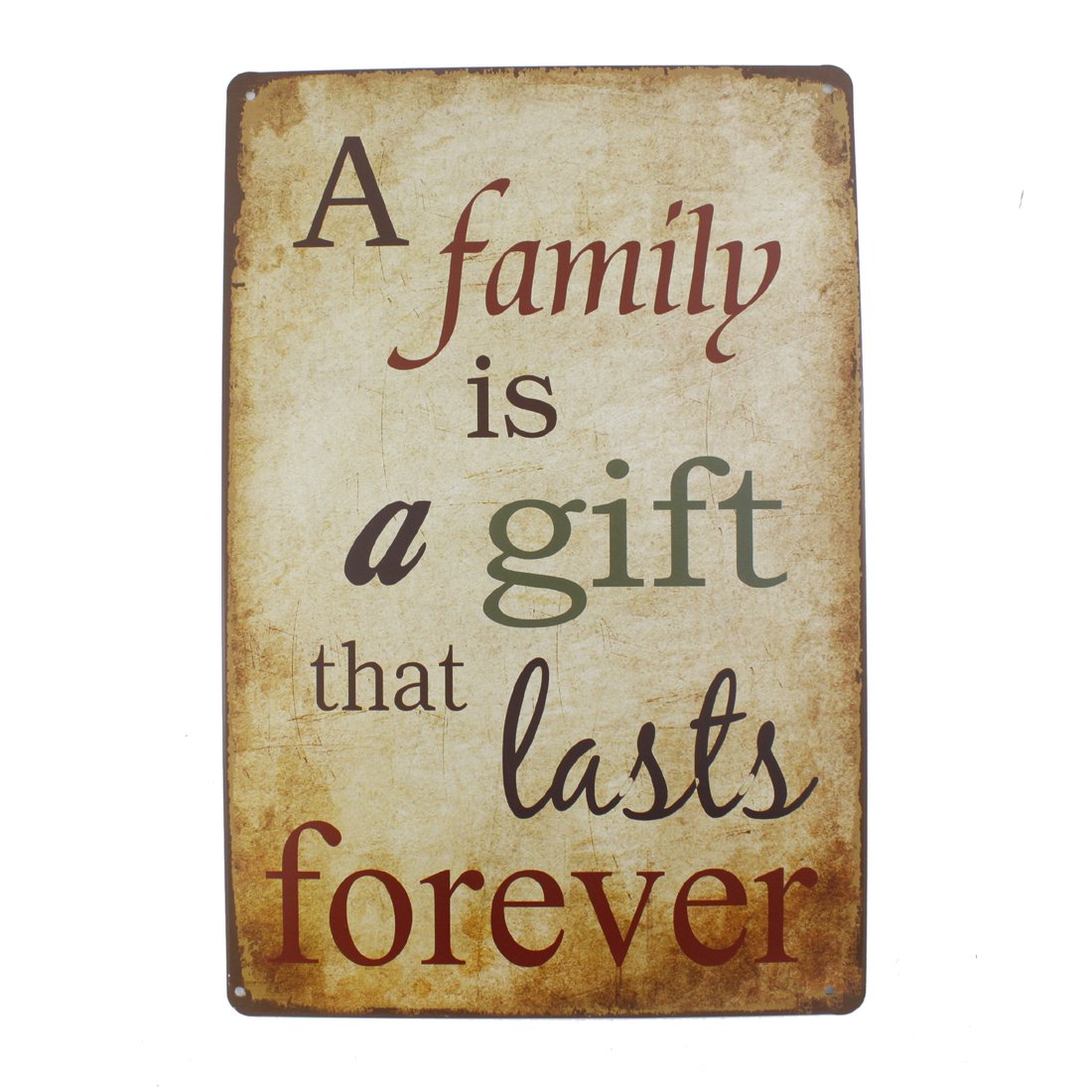 Yelacecca Tin Sign Plate Plaque (A Family Is A Gift That Lasts Forever) Metal Tin Sign 8X12 Inches