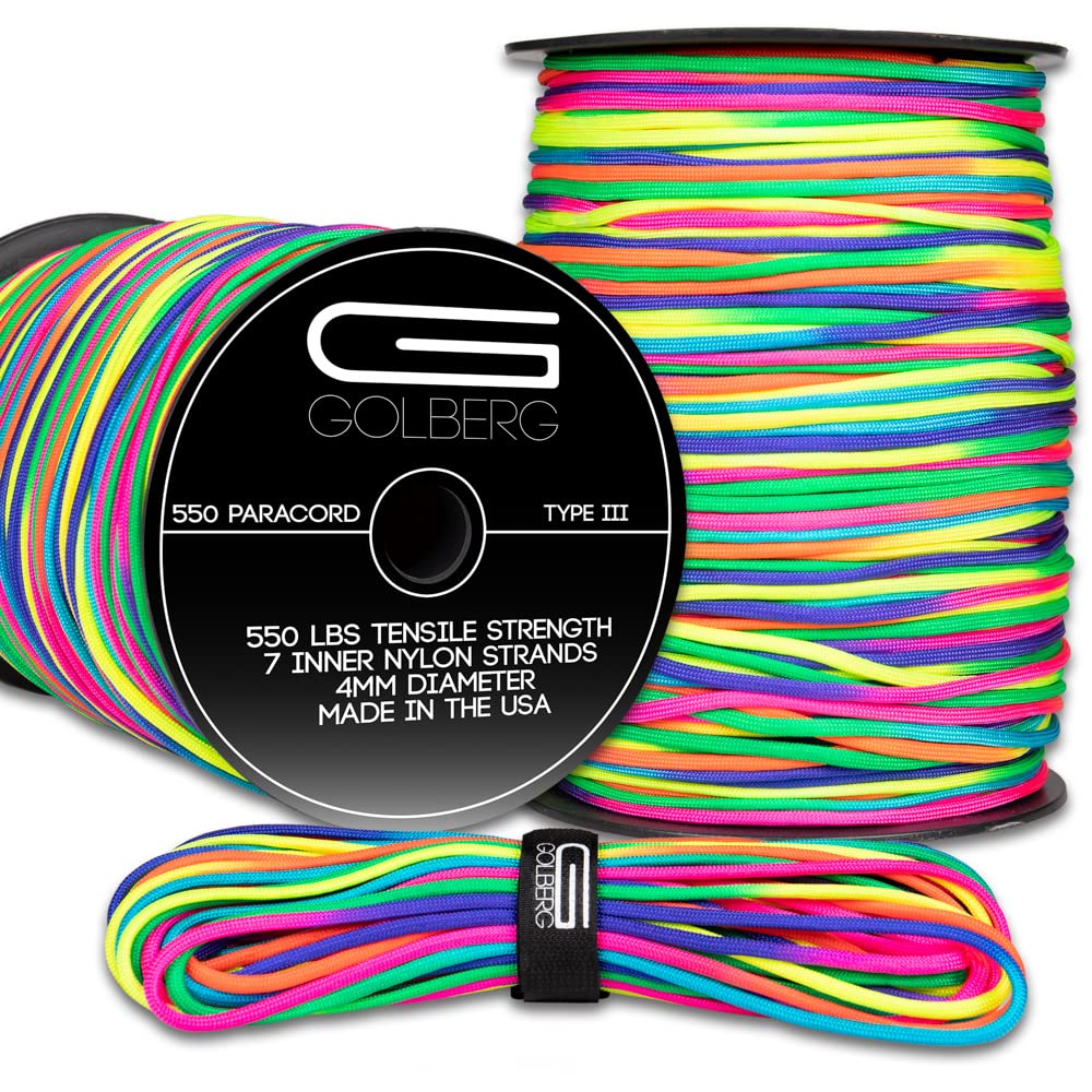 GOLBERG G 250 kg Paracord - Typ III - für den Innen- und Außenbereich konzipiert - ideal für Camping, Angeln, Heimwerken und mehr!