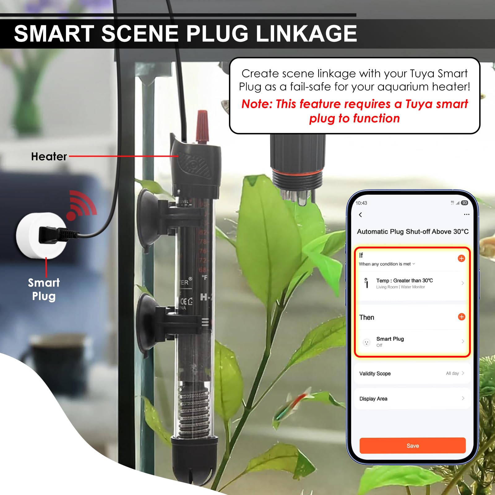 Probador de calidad del agua 7 en 1 WiFi sonda de acuario monitor de agua para pH, temperatura, TDS, salinidad, EC, ORP, S.G con alertas en tiempo real a través de la aplicación para peceras
