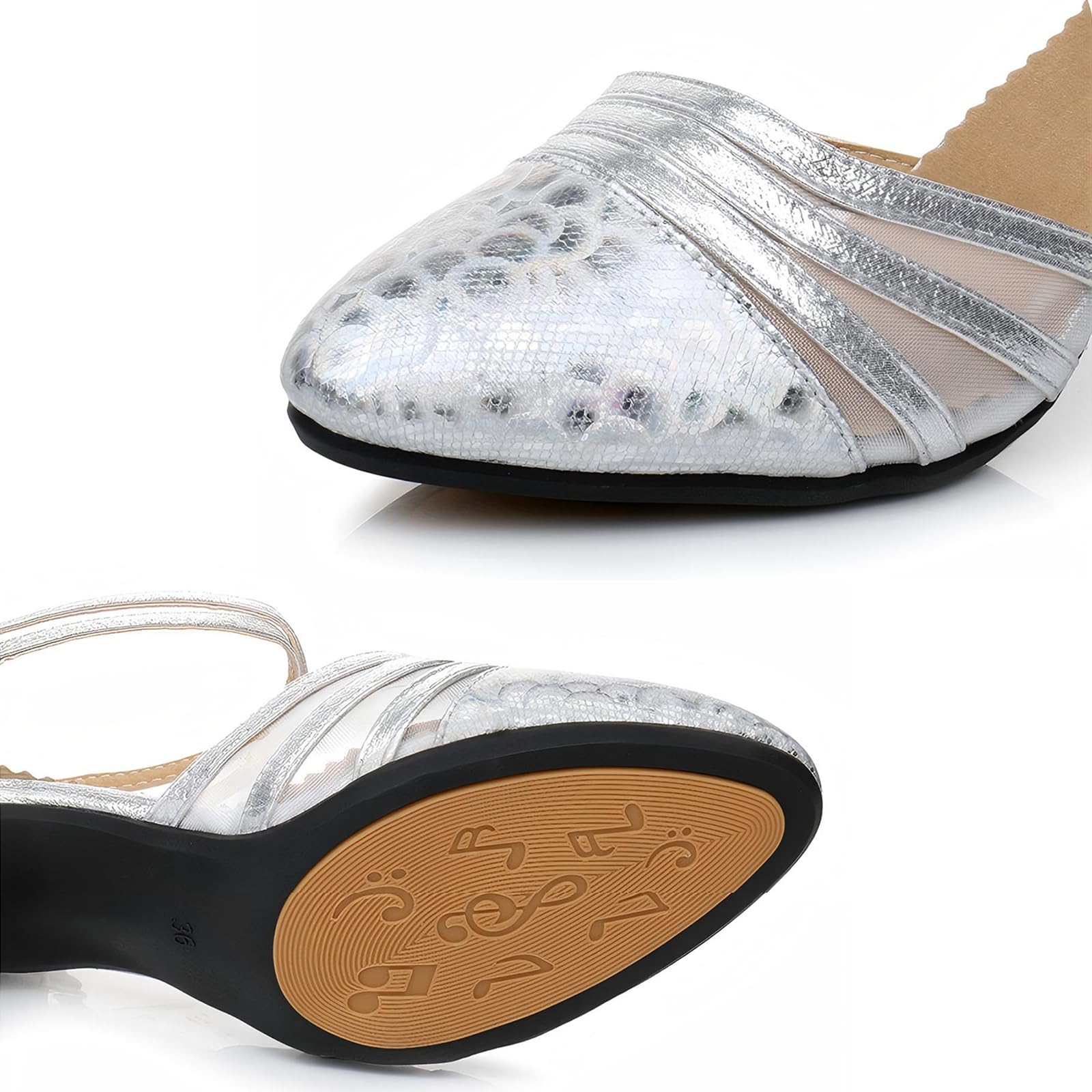 Donna Scarpe da Ballo，Scarpe col Tacco per Feste Matrimoni Latino Moderno e Tango