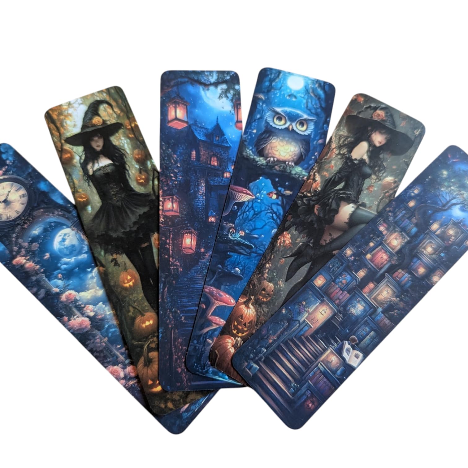 Gothic Vampire Bookmark Set – Double Sided Dark Fantasy Bookmarks with Vampires, Castles & Victorian Designs – Ideal Gifts for Gothic, Fantasy & Dark Academia Lovers (6pc Halloween Set 5)