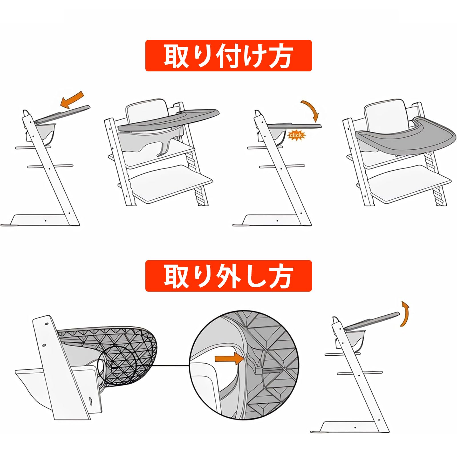 Amazon | 【Stokke(ストッケ)互換品】 テーブル トレイ ベビーチェア