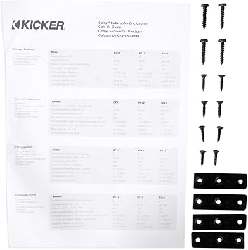 Kicker 43DC122 Comp Dual 12 بوصة مضخم صوت ثنائي في حاوية Vented الفرعية، وحزمة 2OHM مع Rockville dB11 1400W Peak Mono 2-OHM Car AMP و BASS Remote و RWK81 8 Gage Installation AMP Installation Kit
