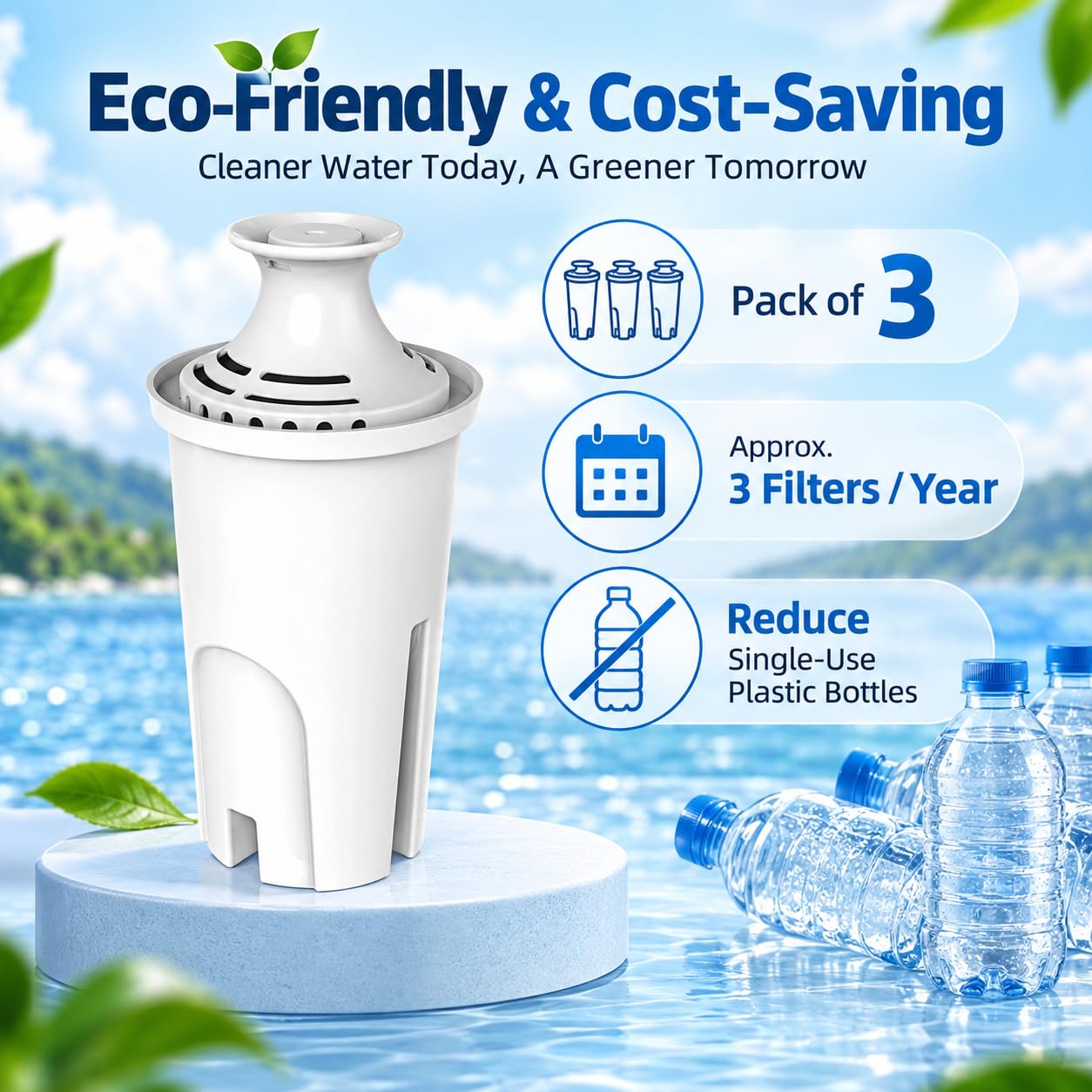 Cartuccia Filtro Acqua, per Brita Grand Caraffa Filtrante