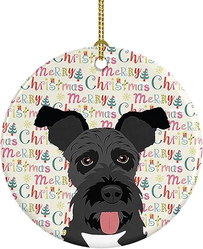 Miniatura 121 de Caroline's Treasures Adorno navideño de husky siberiano en blanco y negro #2 de cerámica para árbol de Navidad, decoración colgante para el hogar,