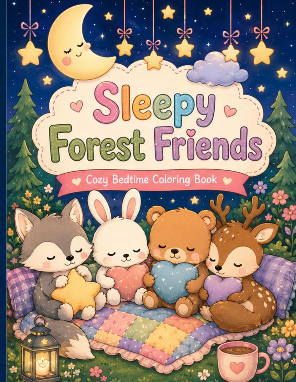 Sleepy Forest Friends: Cozy Bedtime Coloring Book