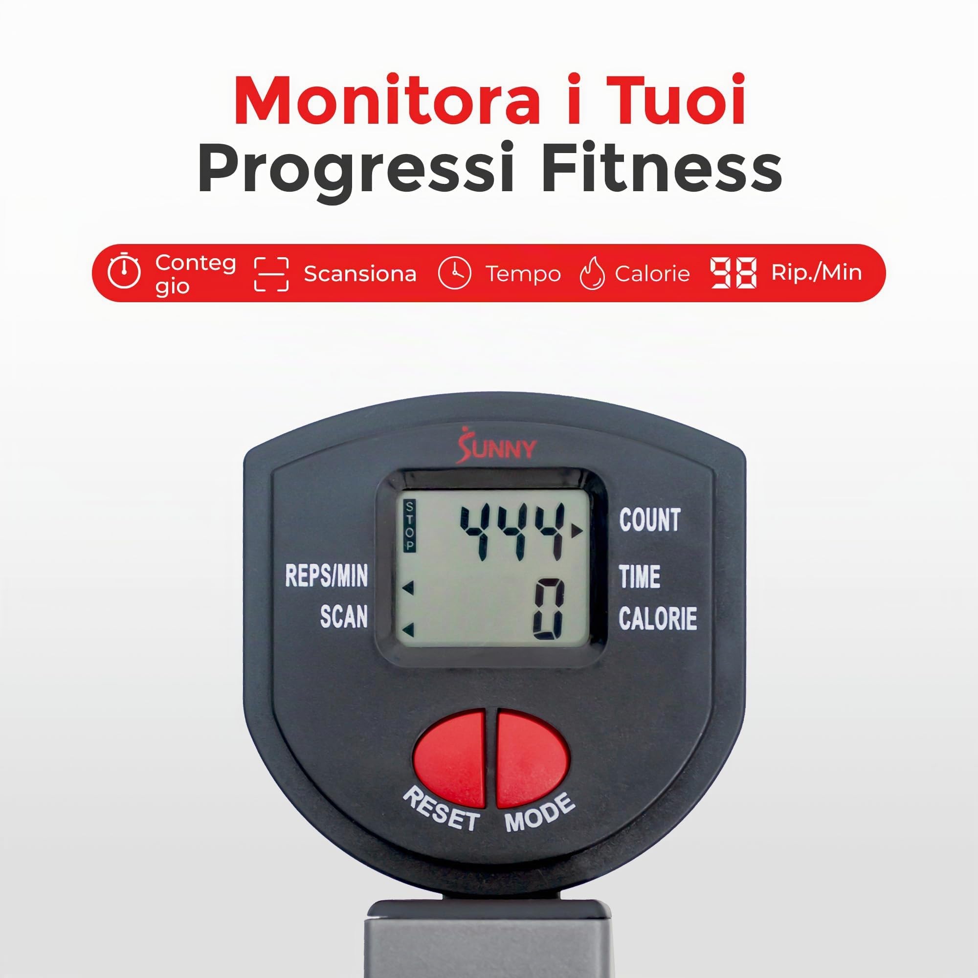 Sunny Health & Fitness Smart Upright Row-N-Ride con resistenza regolabile, attrezzatura pieghevole per esercizi domestici per braccia, glutei e gambe, connessione gratuita all'app SunnyFit