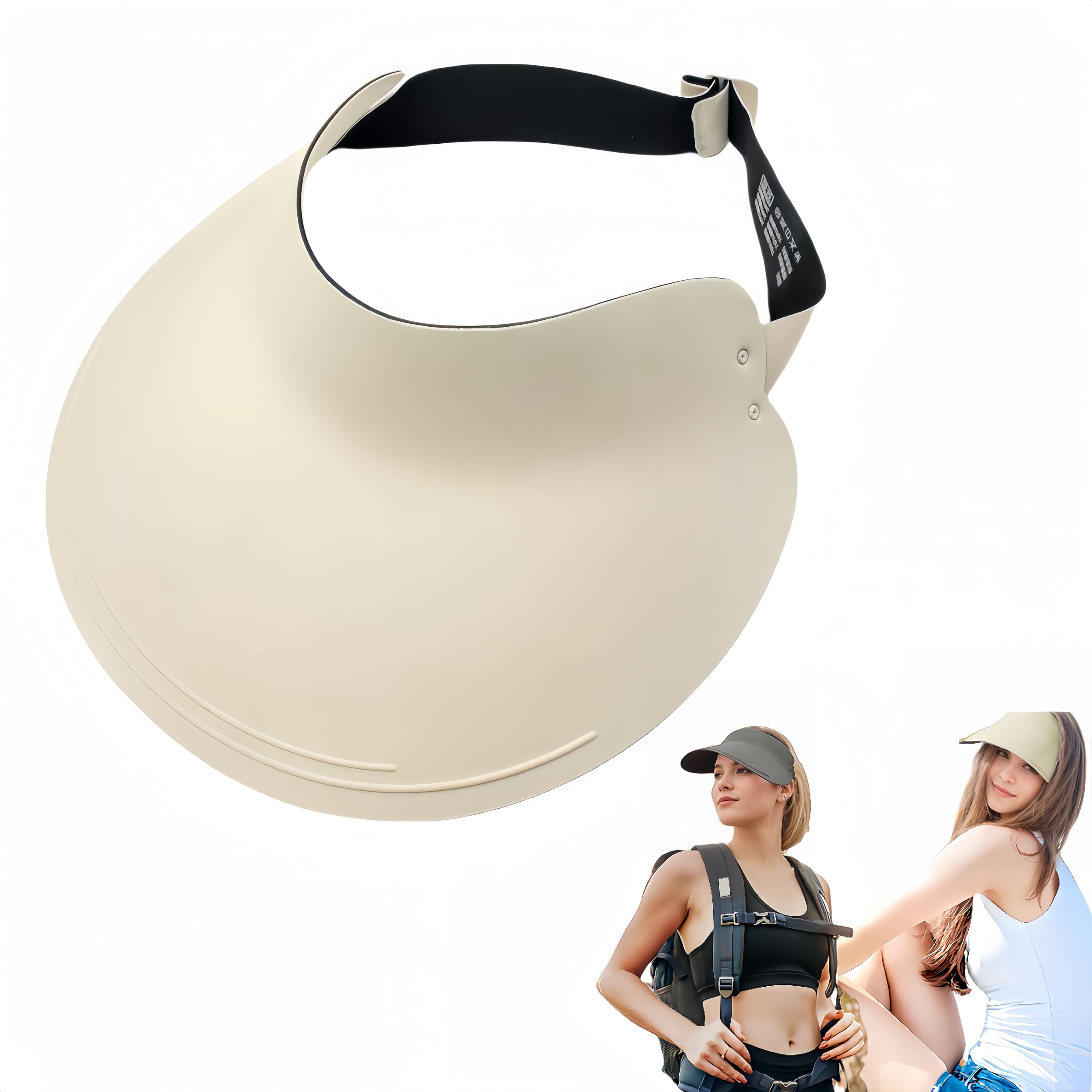 MTRoyaldiaWide Brim Sun Visor Hat for Women Men,UPF50+ Seamless Sun Hats Foldable Ponytail Beach Hats for Daily Outdoor Sport