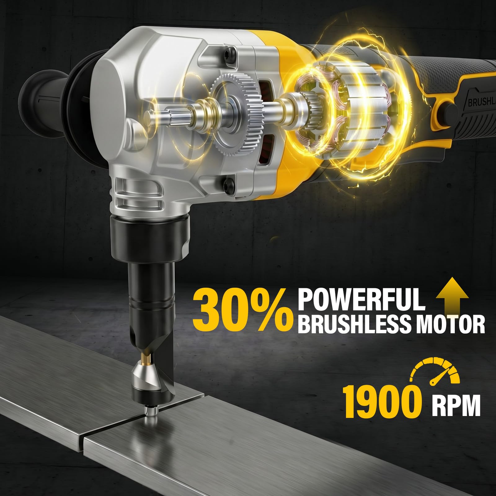 Blechknabber, Akkubetriebener Metallknabber Kompatibel mit Dewalt 18V Akku, Akku Knabber, Blechnibbler Aufsatz, 1900SPM, 950W, 3 Stufige Bürstenlose Elektro-Metallschere Blechknabber