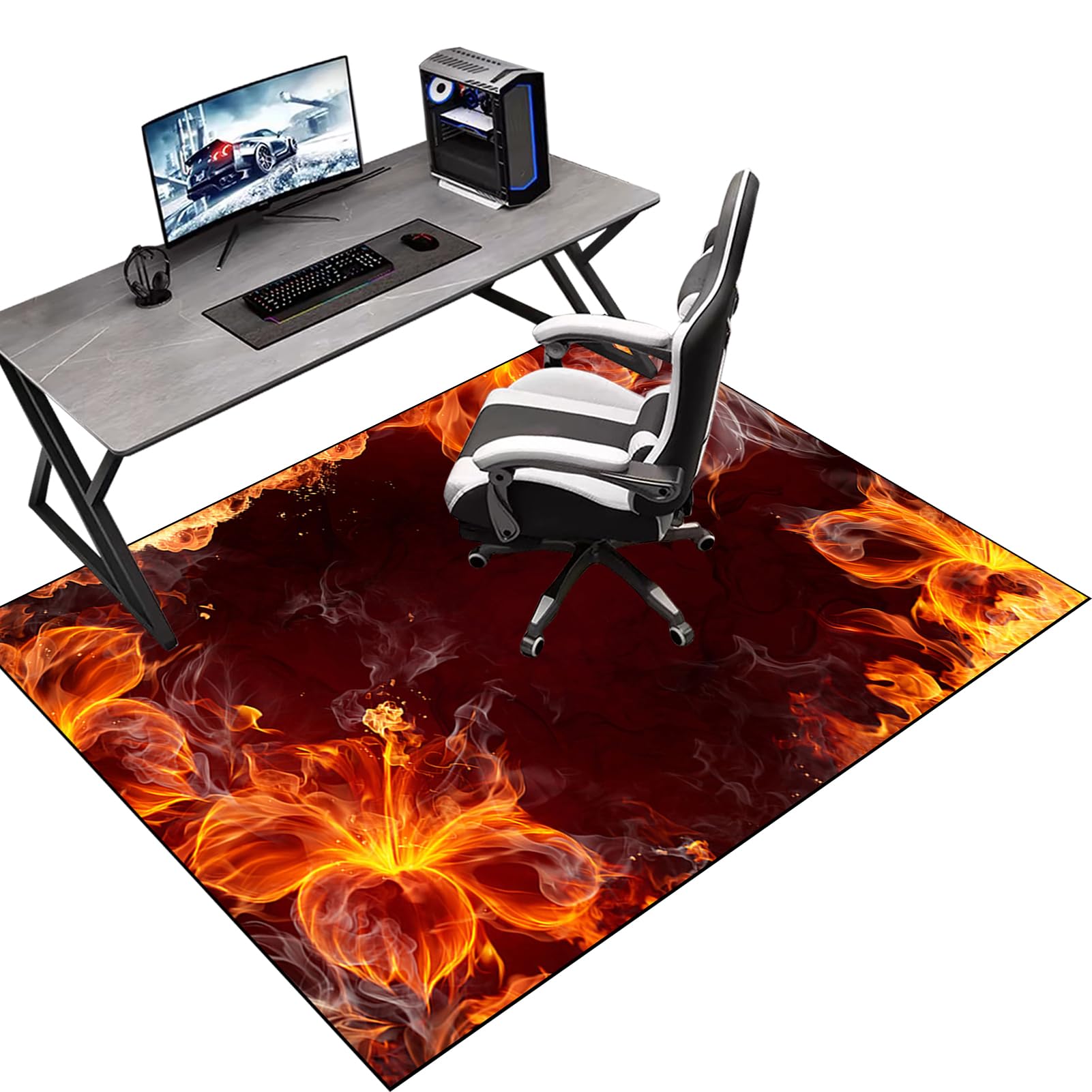 Office Chair Mat for Hardwood Floor, 60 x 70 cm Floor Protector Mat Anti-Slip Floor Mat for Office Chair, Desk Chair Mat for wooden Floors, Floor Mats Wood/Tile Protection Mat for Office & Home