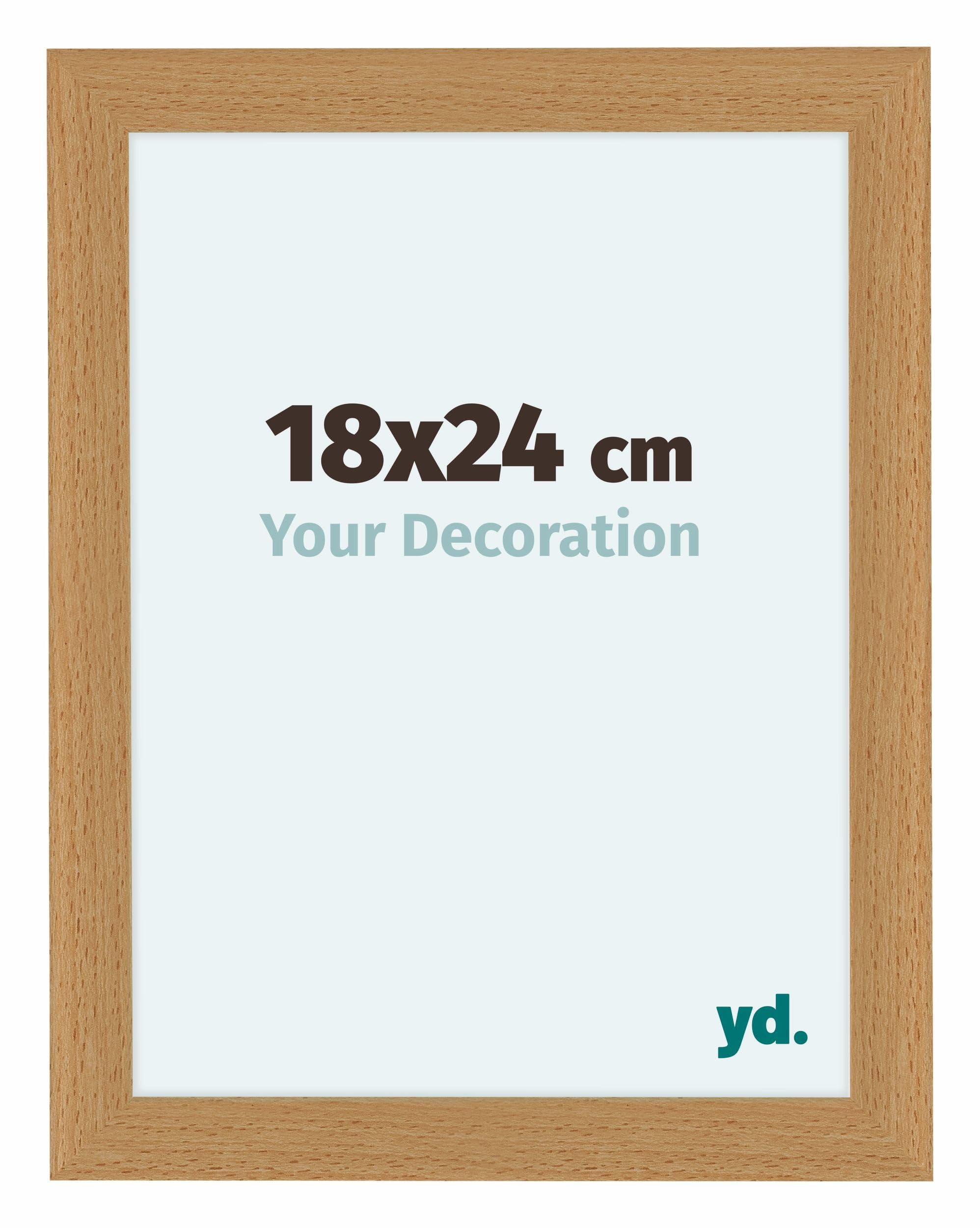Your Decoration - Picture Frame 18x24 cm - Beech - Decorative Wall Frame in MDF with Antireflection - Frame 18x24 - Como