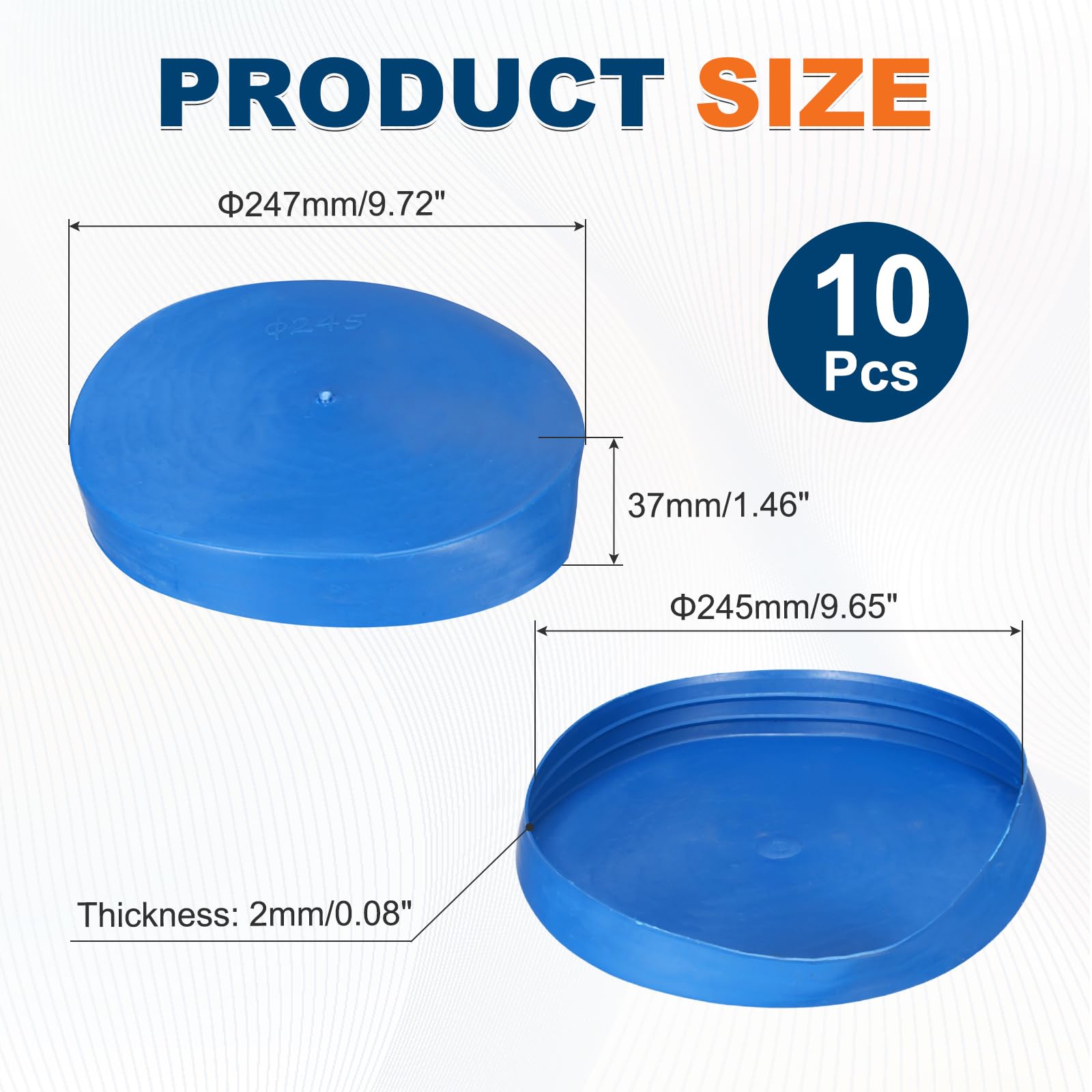 uxcell 10 tapones de plástico para tubo de 9.75 x 1.45 pulgadas, tapa de tubo redondo, funda protectora de rosca para tubo de 9.65 pulgadas OD para tuberías, barandillas de valla, poste de tubería