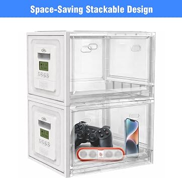 Combo & Timed Lock Box Clear Plastic Medication Lock Box With Combination Lock, Locking Snack Container For Fridge/Refrigerator, Tablet, Cell Phone Locker Time Safe(Clear Timer)