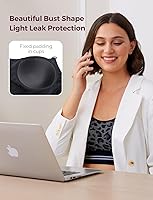 Vista 4 de Momcozy Sujetador de bombeo manos libres Sujetadores de lactancia sin costuras para bombeo Sujetador de extractor de leche con relleno fijo, sin