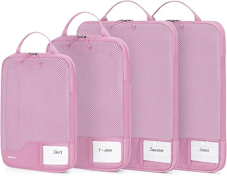 ECOHUB Compression Organizer for Suitcase 4 Pack Recycled Travel Bags for