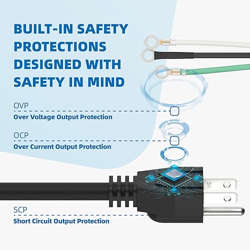 Miniatura 4 de 95104L - Conjunto de cable de repuesto para sierra circular, cable de alimentación de calibre pesado para sierra SKIL SPT77W, SPT77WM, SPT77WML,