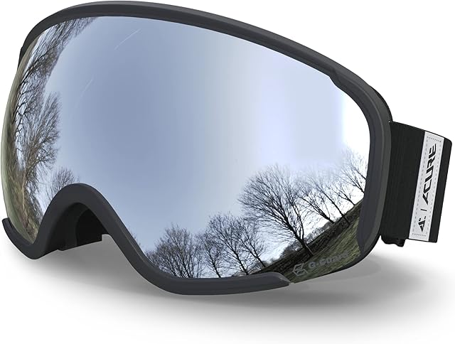 ACURE SG02 Okulary narciarskie, gogle do jazdy na nartach i desce snowboardowej OTG, bez oprawek, podwójne soczewki z ochroną przeciwmgielną i UV400 dla mężczyzn, kobiet i młodzieży