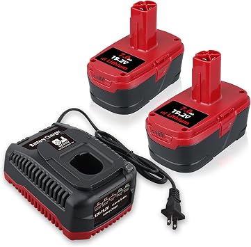 7.0Ah 19.2V C-3 Batteries Replacement and Charger for Craftsman 19.2 Volt Li-ion Battery 130279005 1323903 130211004 11375 11045 315.115410 315.11485 Cordless Battery 2-Pack
