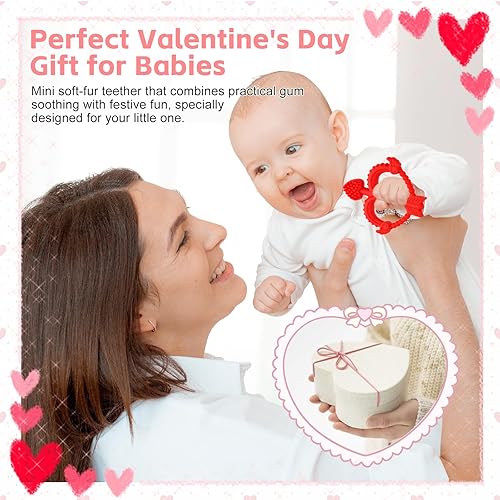 Miniatura 6 de Juguete mordedor de silicona en forma de corazón para bebés, fácil de sostener para manos pequeñas, juguete de dentición suave con arco y flecha,