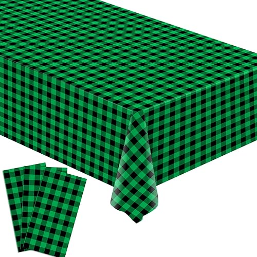 Miniatura 6 de Buxiuer Mantel de plástico a cuadros naranja y blanco, decoración de otoño y Acción de Gracias, a cuadros, desechable, para comedor, cocina, 54 x